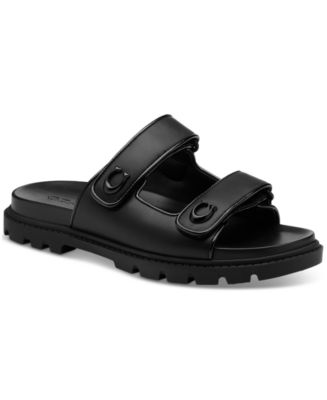 関税・送料込み★COACH★Sculpted C Double Band Sandals COACH Women's Sculpted C Quilted Washed Denim Double Band