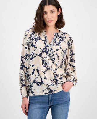 Nautica Jeans - Women's Long Sleeve Floral Tunic Top