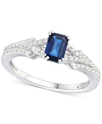 Emerald (5/8 ct. t.w.) & Diamond (1/4 ct. t.w.) Ring in 14k Gold (Also in Ruby & Sapphire)