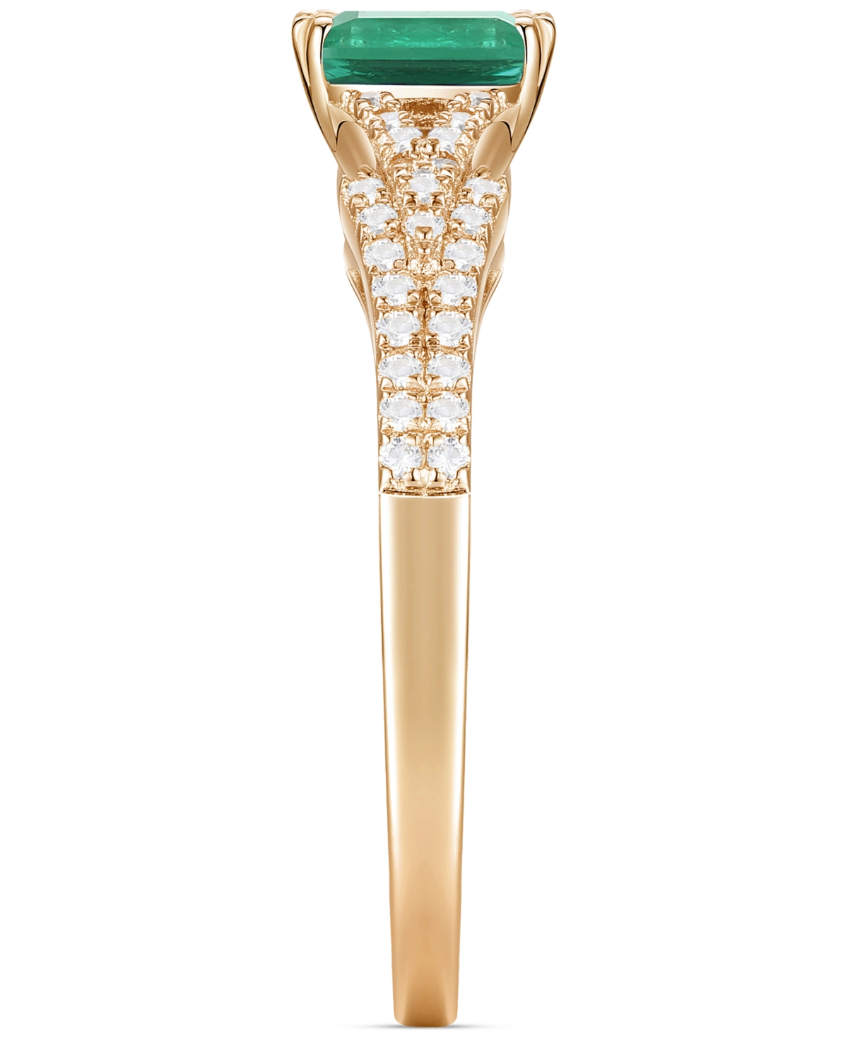 Macy's Emerald (5/8 Ct. T.w.) & Diamond (1/4 Ct. T.w.) Ring In 14k Gold (also In Ruby & Sapphire)