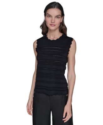 KARL LAGERFELD PARIS - Women's Scalloped-Trim Sweater
