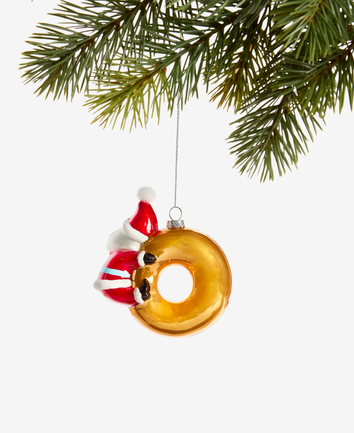 Holiday Lane Sugar Plum Glass Santa Donut Ornament, Macy's Exclusive In Multi