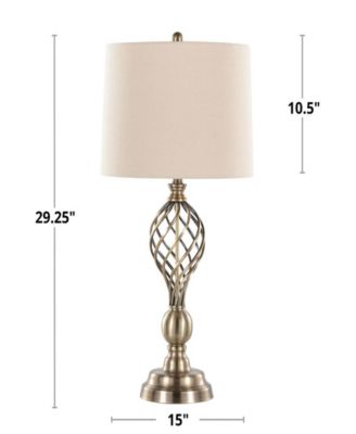 29" Metal Linx Twist Contemporary Table Lamp, Set of 2