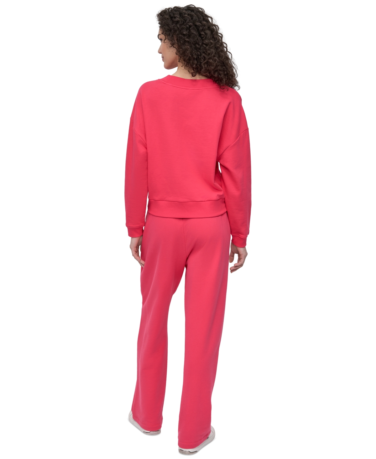 Dkny Sport Women's Rhinestone-logo V-neck Pullover Top