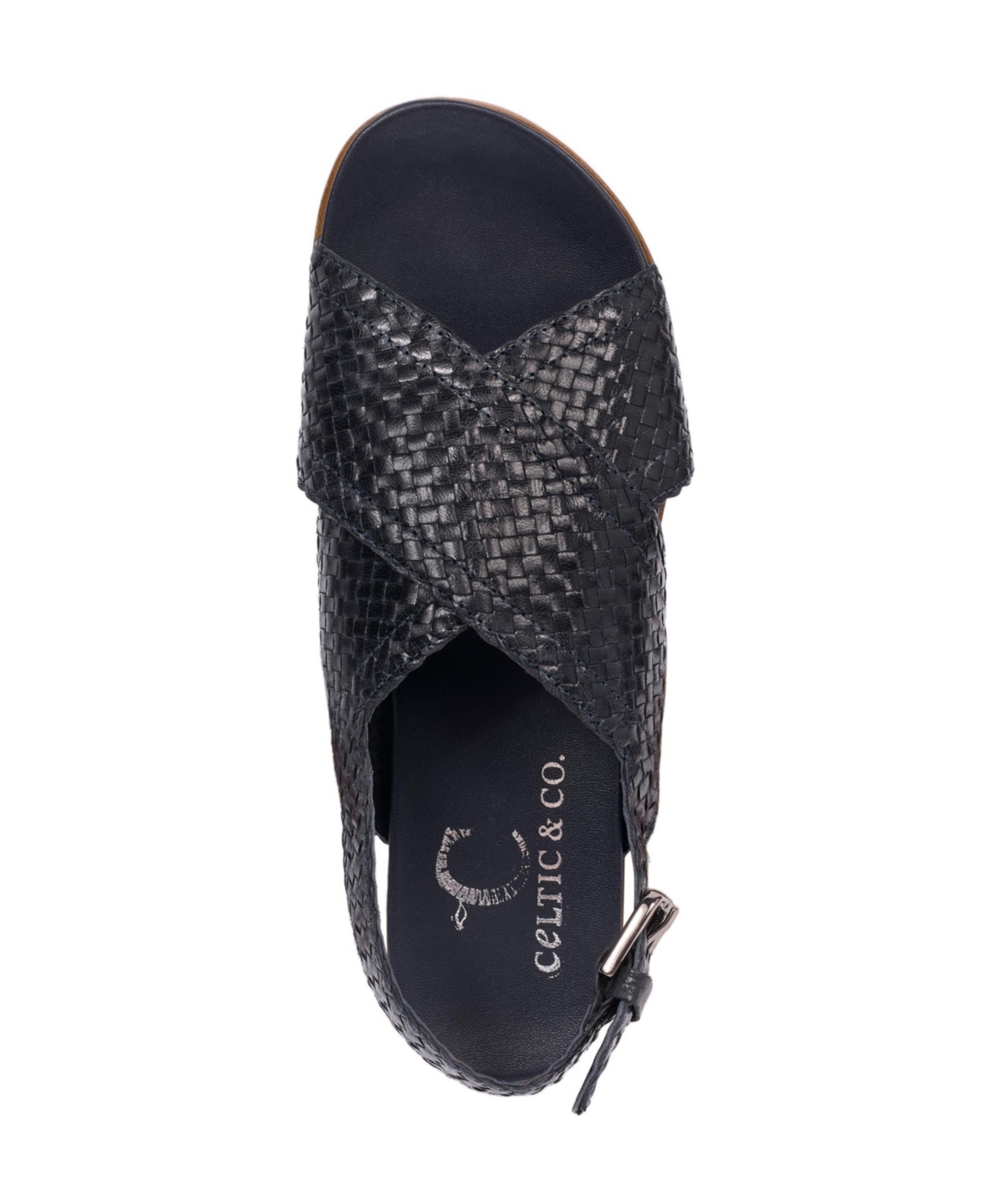Leather Woven Crossover Sandal