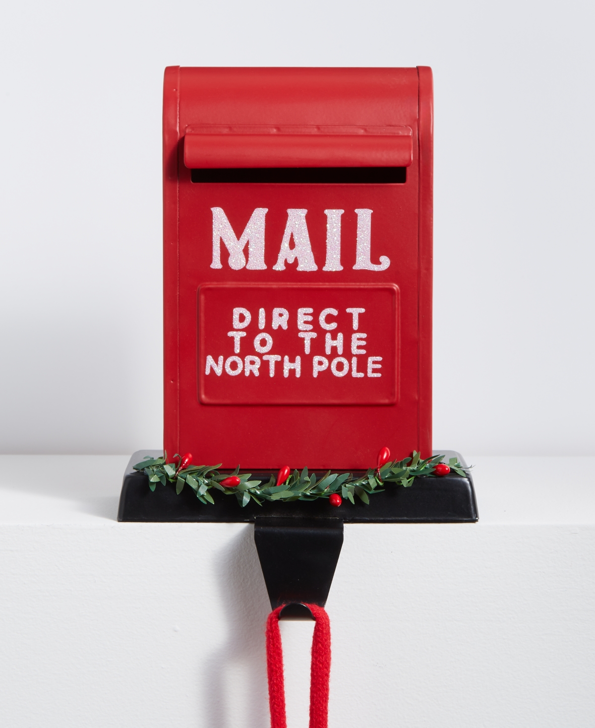 Holiday Lane Heritage Santa Mail Box Stocking Holder, Macy's Exclusive In Transparent