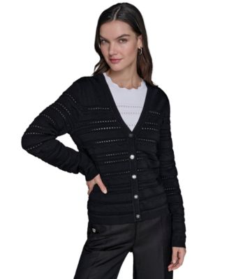 KARL LAGERFELD PARIS - Women's Scalloped-Trim Cardigan