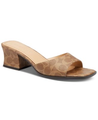 COACH - Women's Sculpted C Leather Block-Heel Sandals