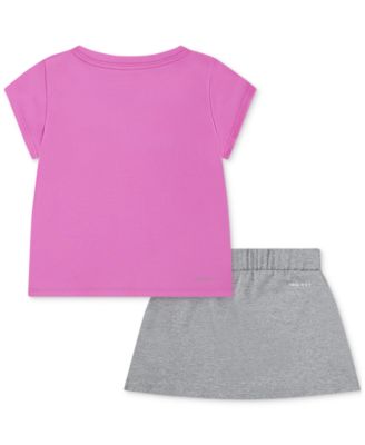 Little Girls 2-Pc. Dri-FIT Logo Tee & Scooter Set