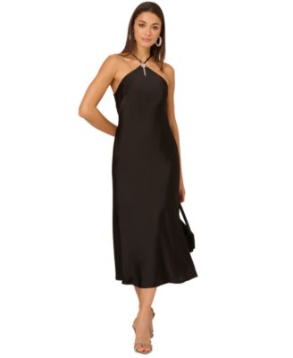 Adrianna - Women's Stretch Satin Midi Dress