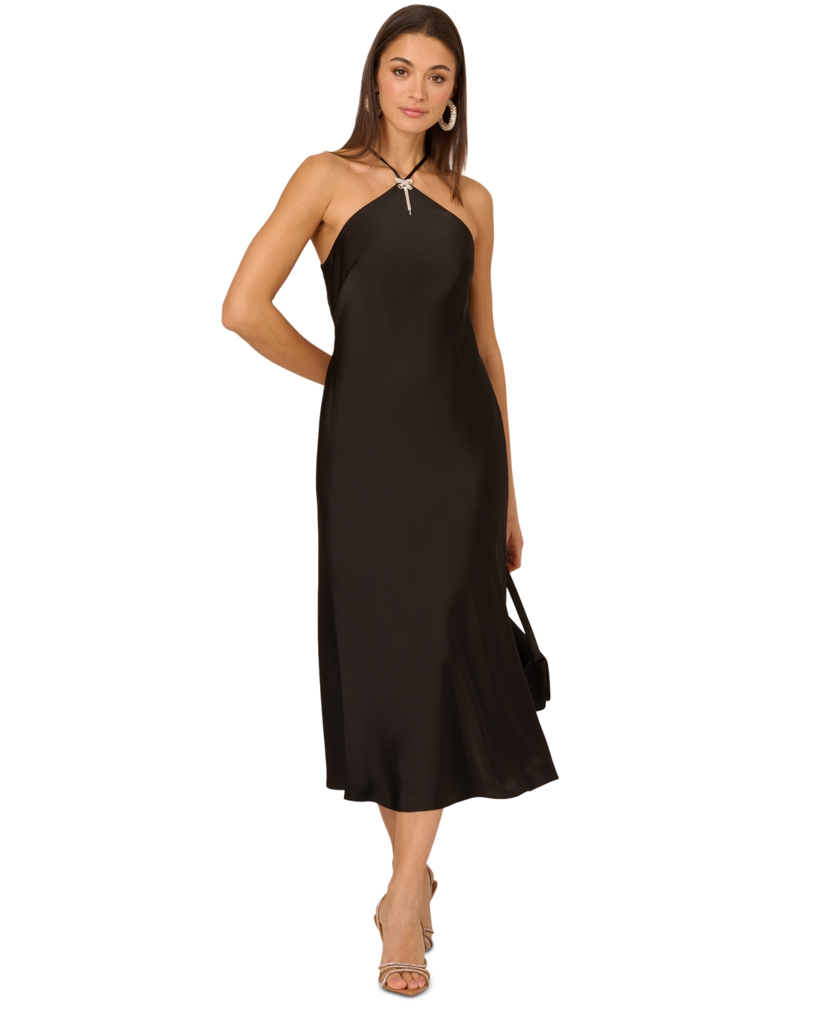 Adrianna By  Papell Women's Stretch Satin Midi Dress