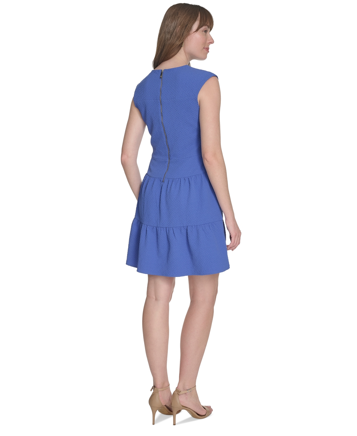 Tommy Hilfiger Women's Jacquard Twist-front Tiered Dress