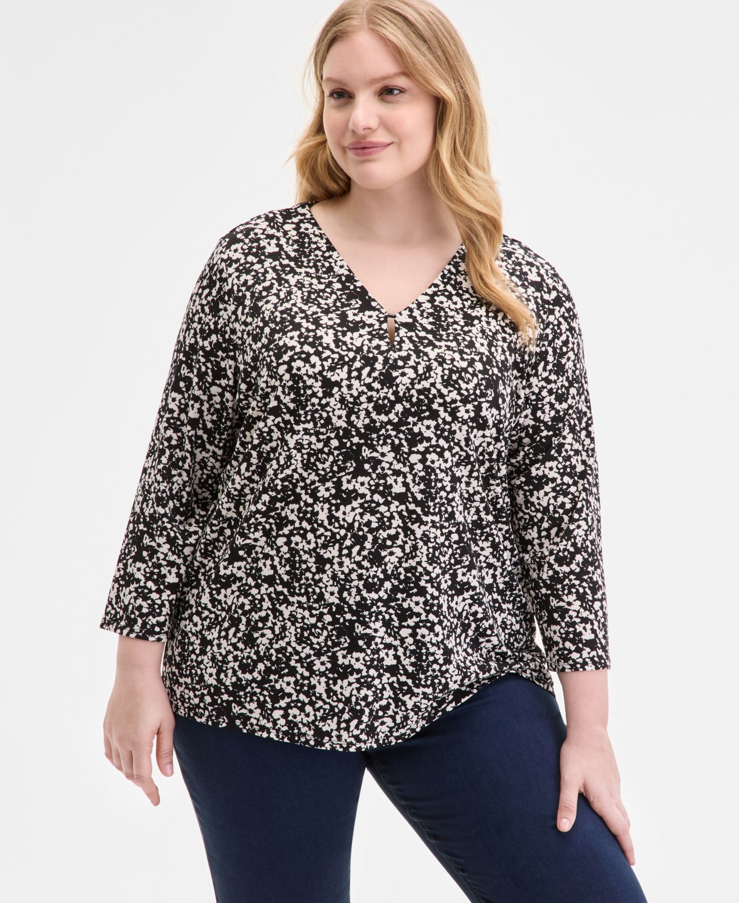 Plus Size Floral-Print Top