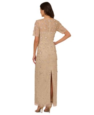 Petite 3D Floral Embellished Gown