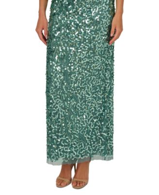 Adrainna Papell Women's Embellished Short-Sleeve Gown