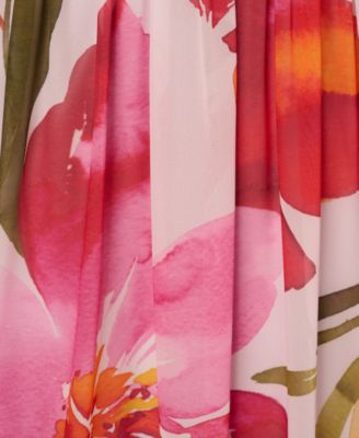 Women's Floral Chiffon V-Neck Gown