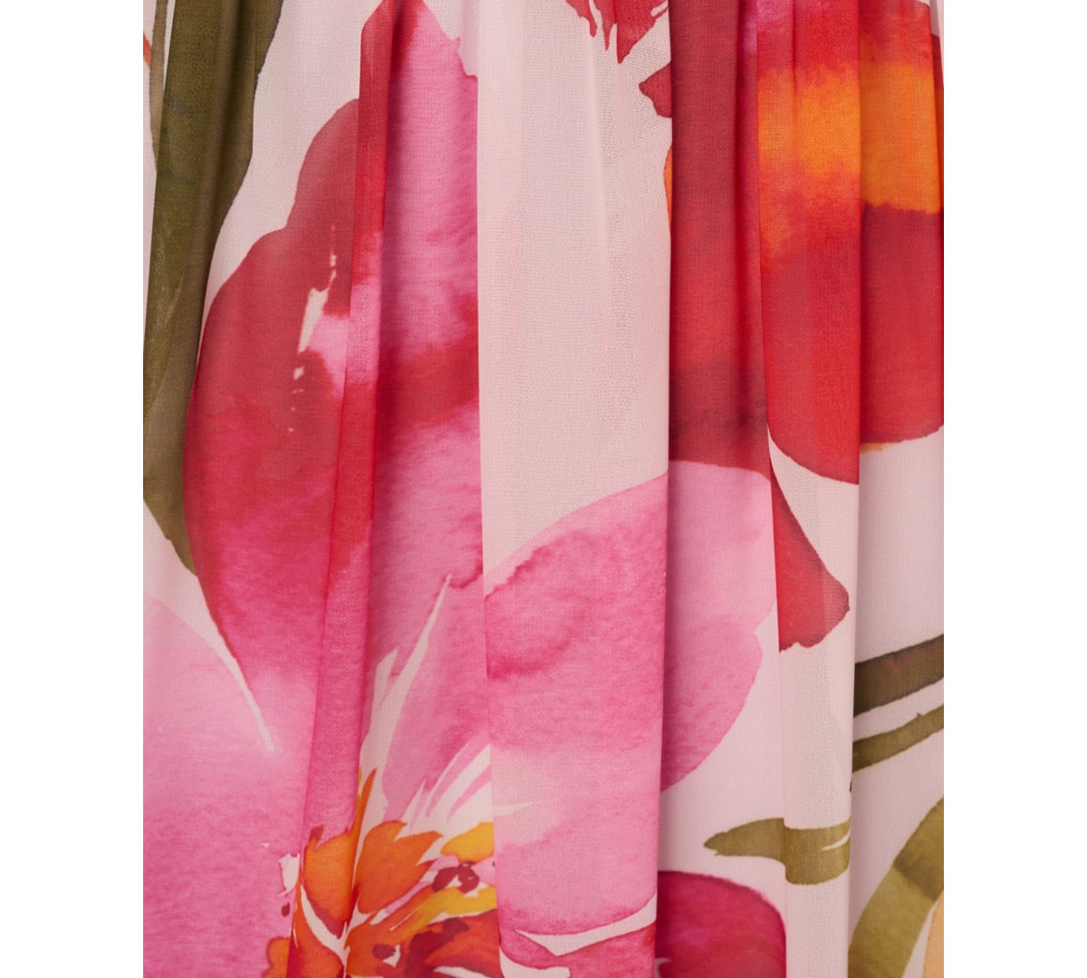 Adrianna Papell Petite Floral Chiffon Halter Gown In Multi