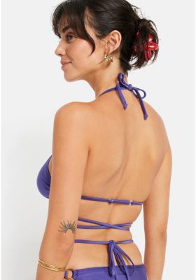 Women's Shimmer Strappy Triangle Bikini Swimsuit Top Bra Sizing