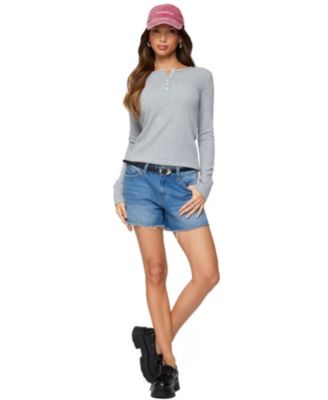 Women's Helaine Waffle Henley T Shirt