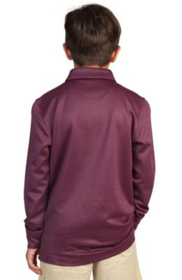 Boys Long Sleeve Slate Blue Modal Polo Shirt by