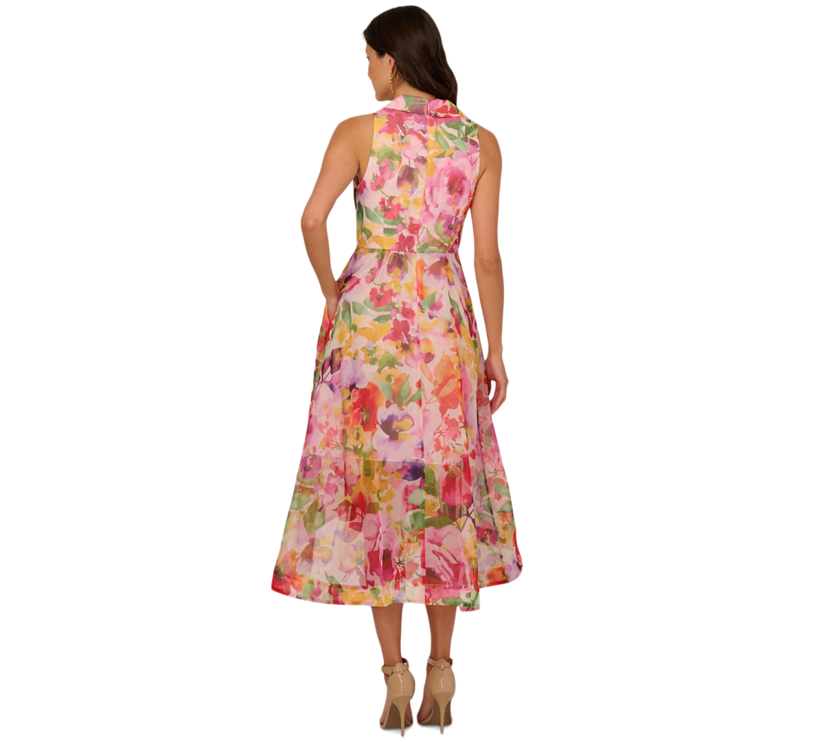 Shop Adrianna Papell Women's Floral-print High-low Dress