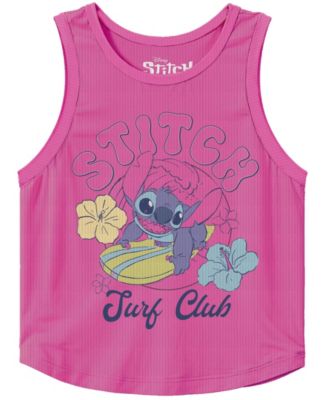 Toddler and Little Girls 2-Piece Stitch Surf Club Tank Top and Denim Shorts Set