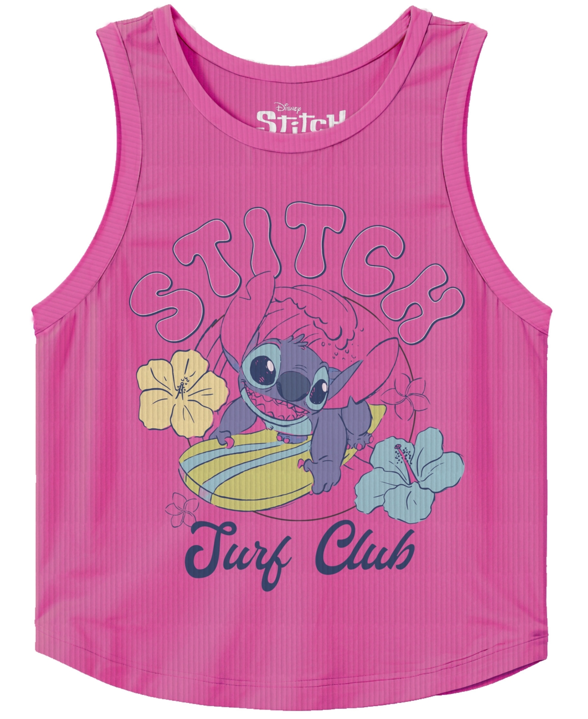 Disney Toddler And Little Girls 2-piece Stitch Surf Club Tank Top And Denim Shorts Set