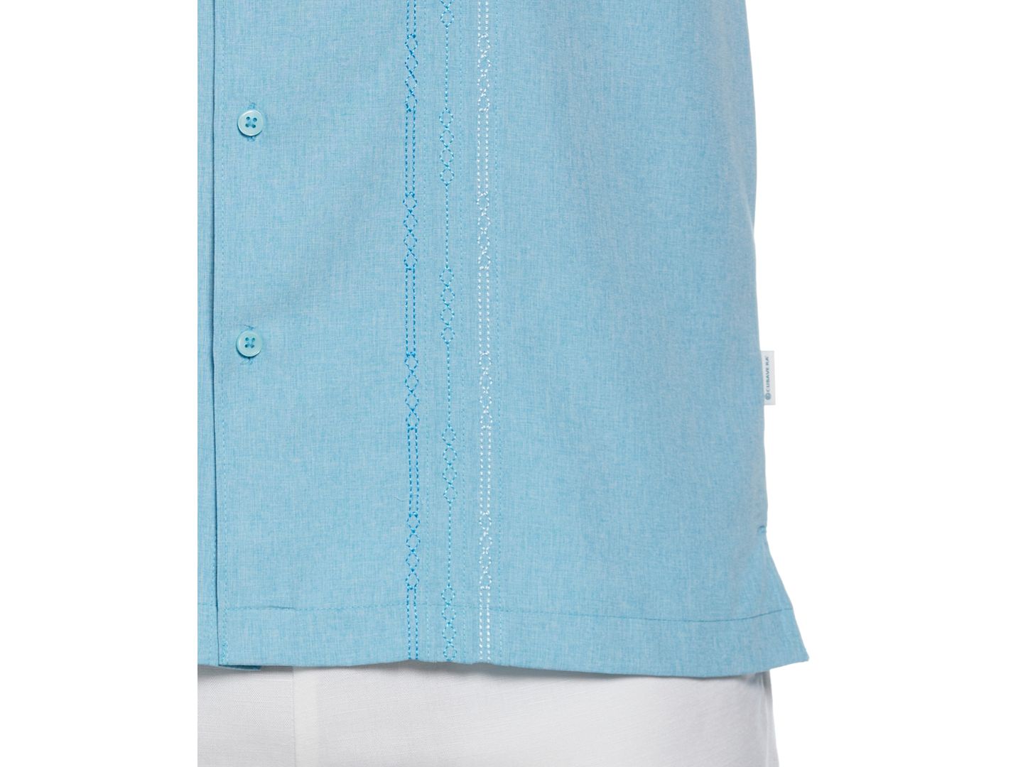 Мужская рубашка Cubavera Geo Embroidered Panel Chambray, цвет: Синий, вариант 1 — фото 4