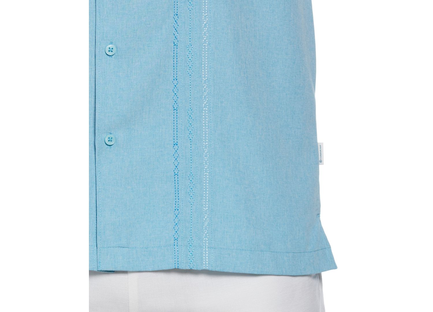Men's Geo Embroidered Panel Chambray Shirt