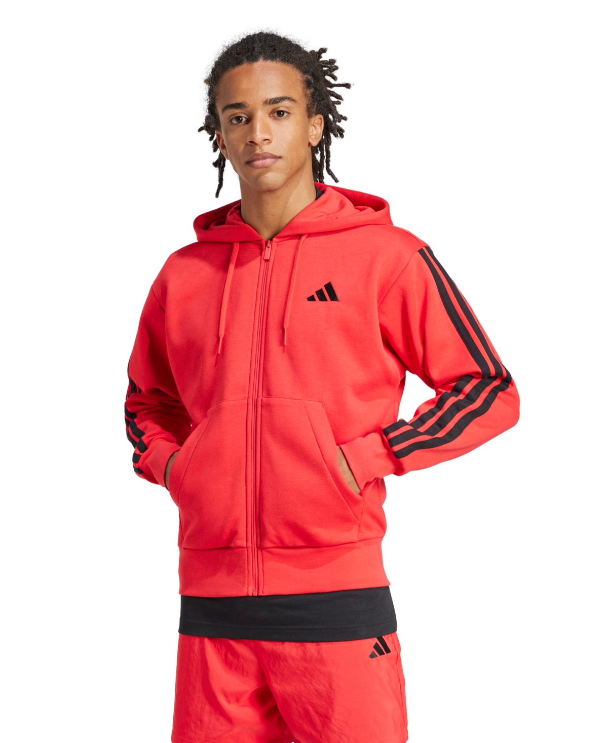 Men's Essentials Fleece Sweatshirt - Pure ruby, Black