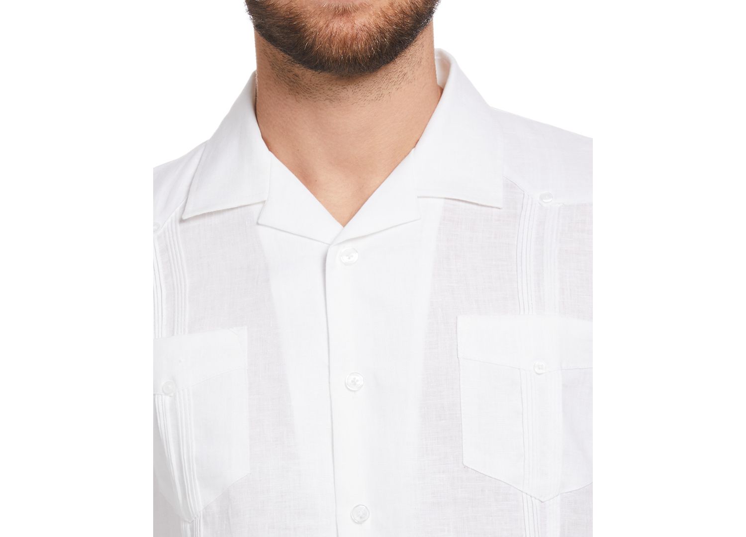 Men's 100% Linen Short Sleeve 4 Pocket Guayabera Shirt