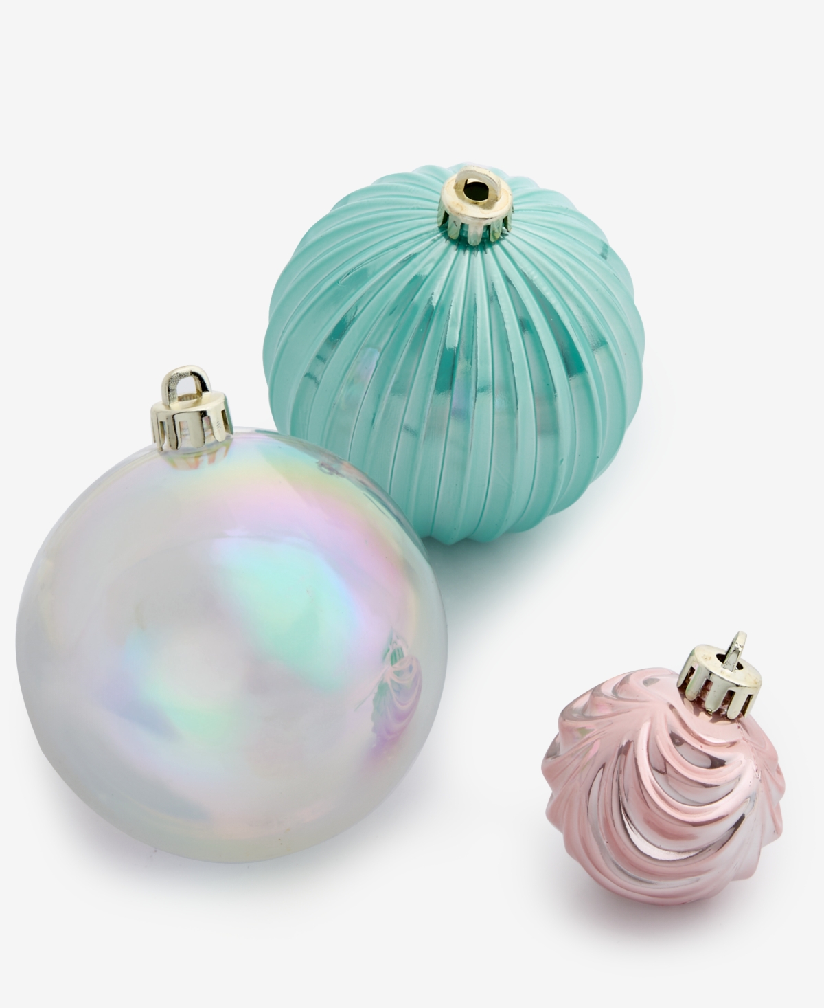 Holiday Lane Opulence Set Of 50 Shatterproof Pink Gold And Blue Iridescent Ball Ornaments, Macy's Exclusive In Multi