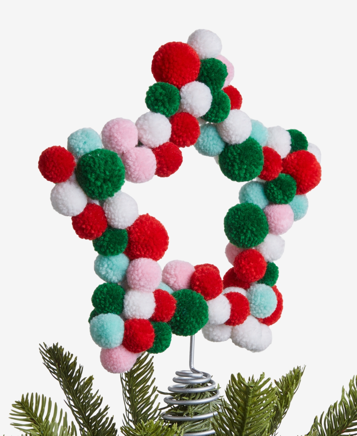 Holiday Lane Pom Pom Star Tree Topper, Macy's Exclusive In Transparent