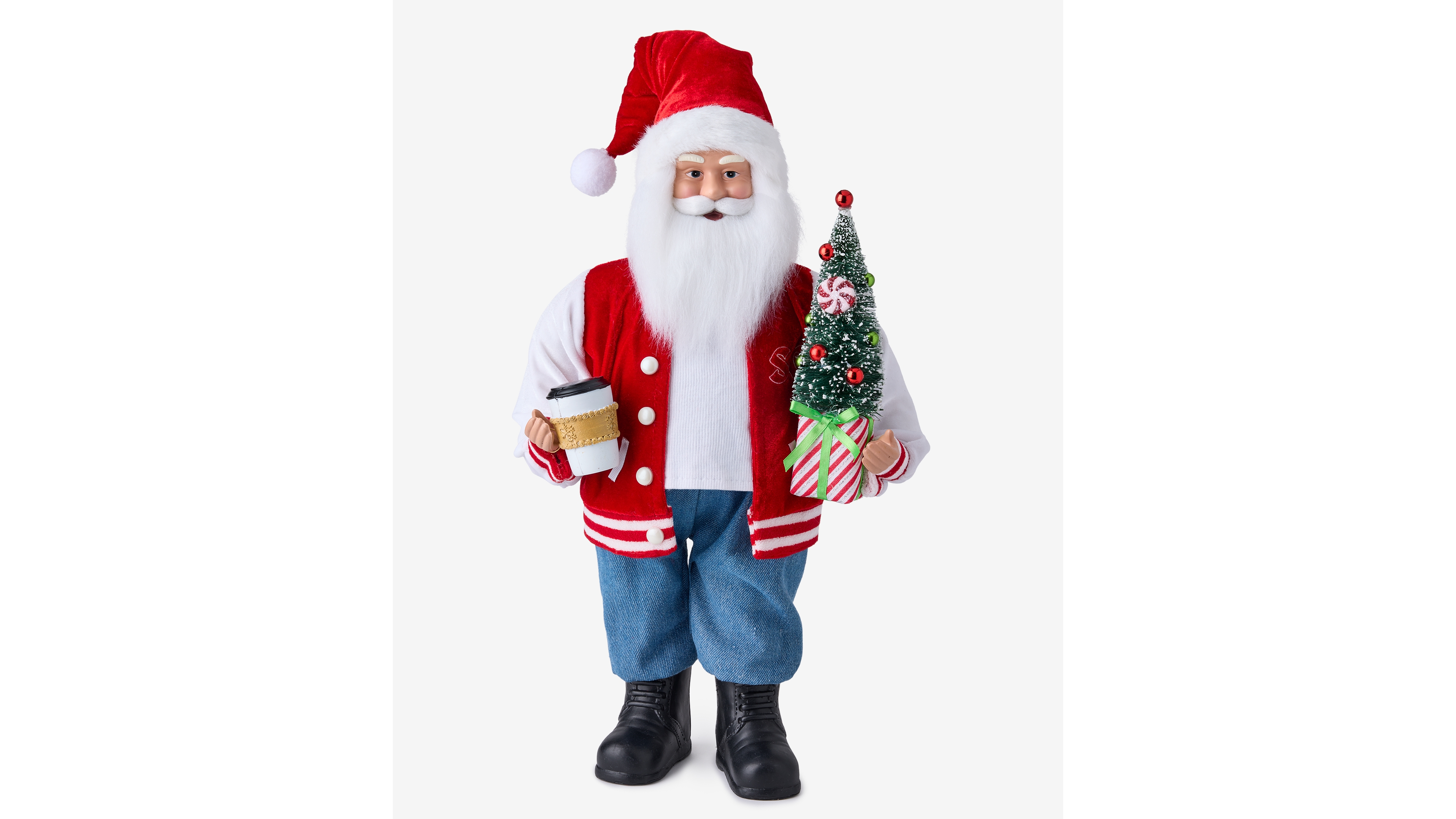Holiday Lane Whimsy Caucasian Varsity Jacket Santa, Macy's Exclusive