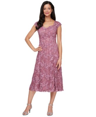 Alex Evenings - Women's Sweetheart-Neck Lace Sequin Soutache Dress