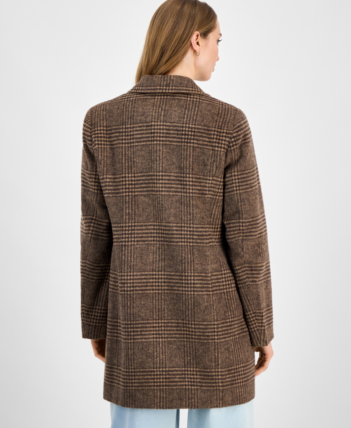 Maralyn & Me Juniors' Single-breasted Walker Coat In Brown