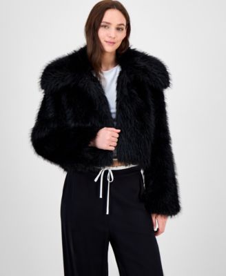 Maralyn & Me - Juniors' Cropped Faux-Fur Coat