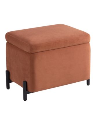 24" Velvet Kyoto Small Storage Ottoman