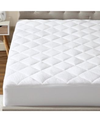 CIRCLESHOME Double Puff Microfiber Fleece Mattress Pad White