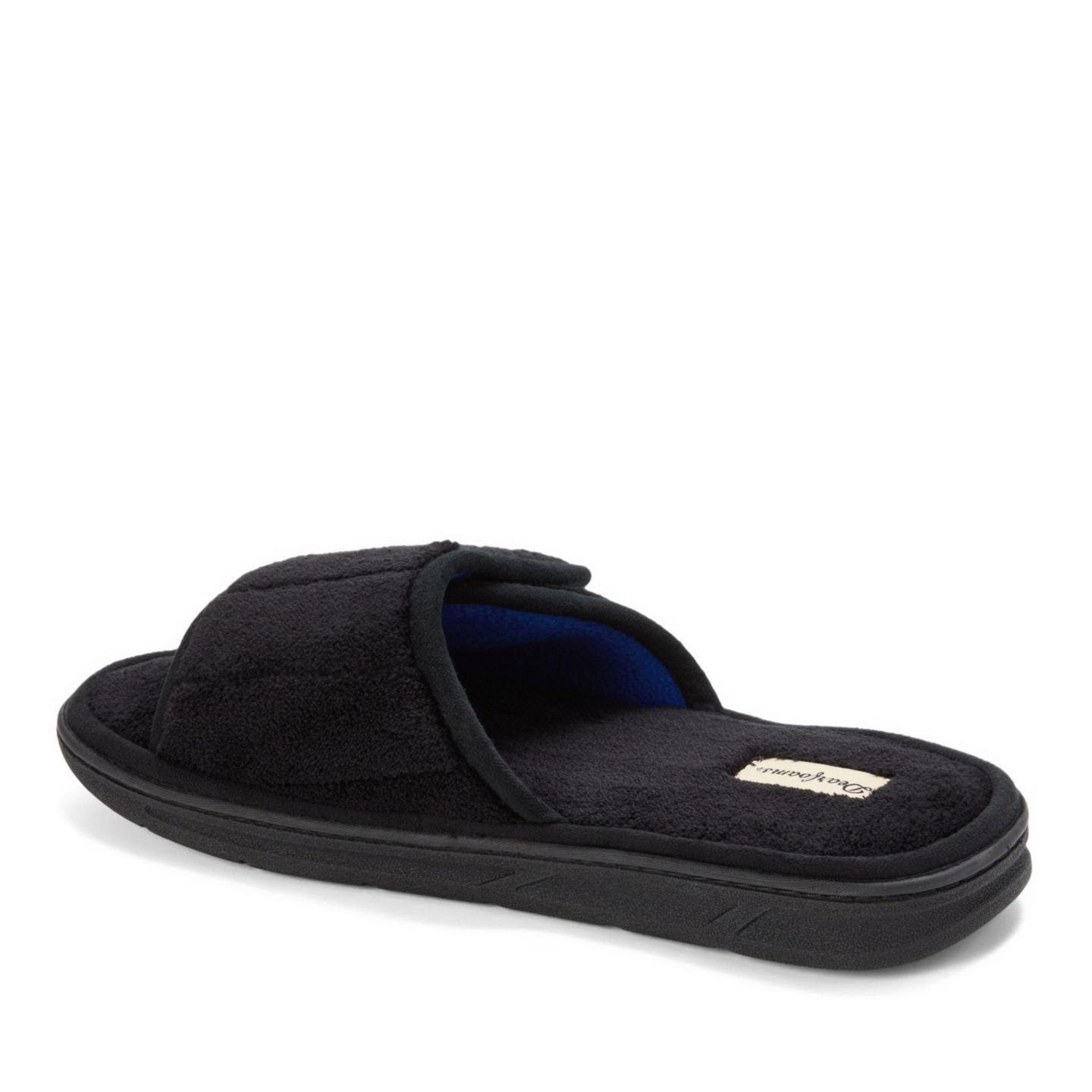 Мужские тапочки Dearfoams Collin Terry Adjustable Shower Slide House Slipper, цвет: Чёрный — фото 7