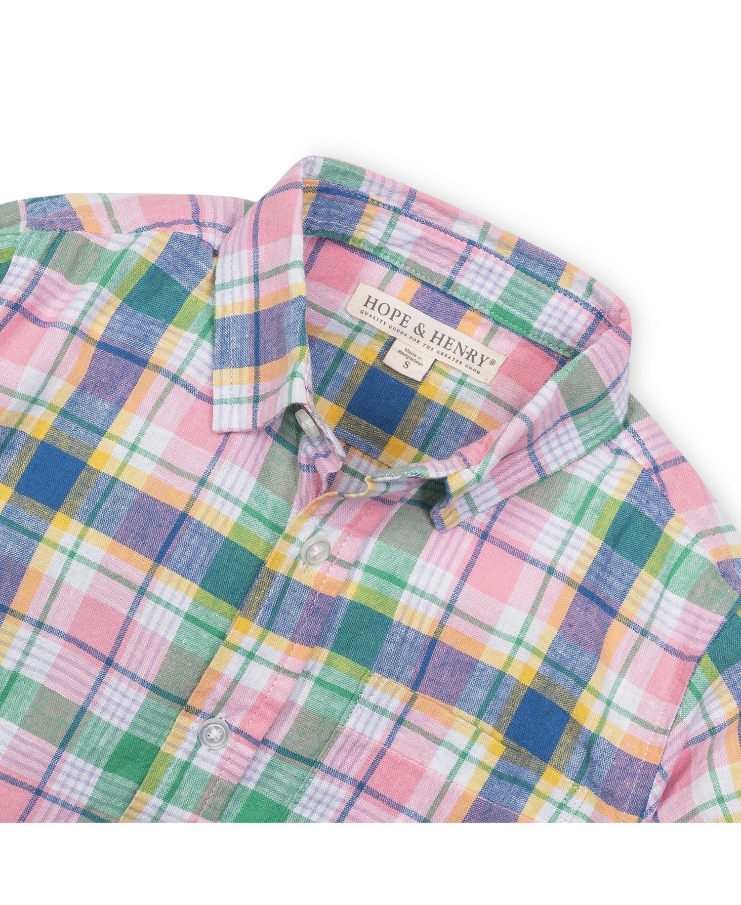 Hope and Henry Boys' Linen Long Sleeve Button Down Shirt - Kids