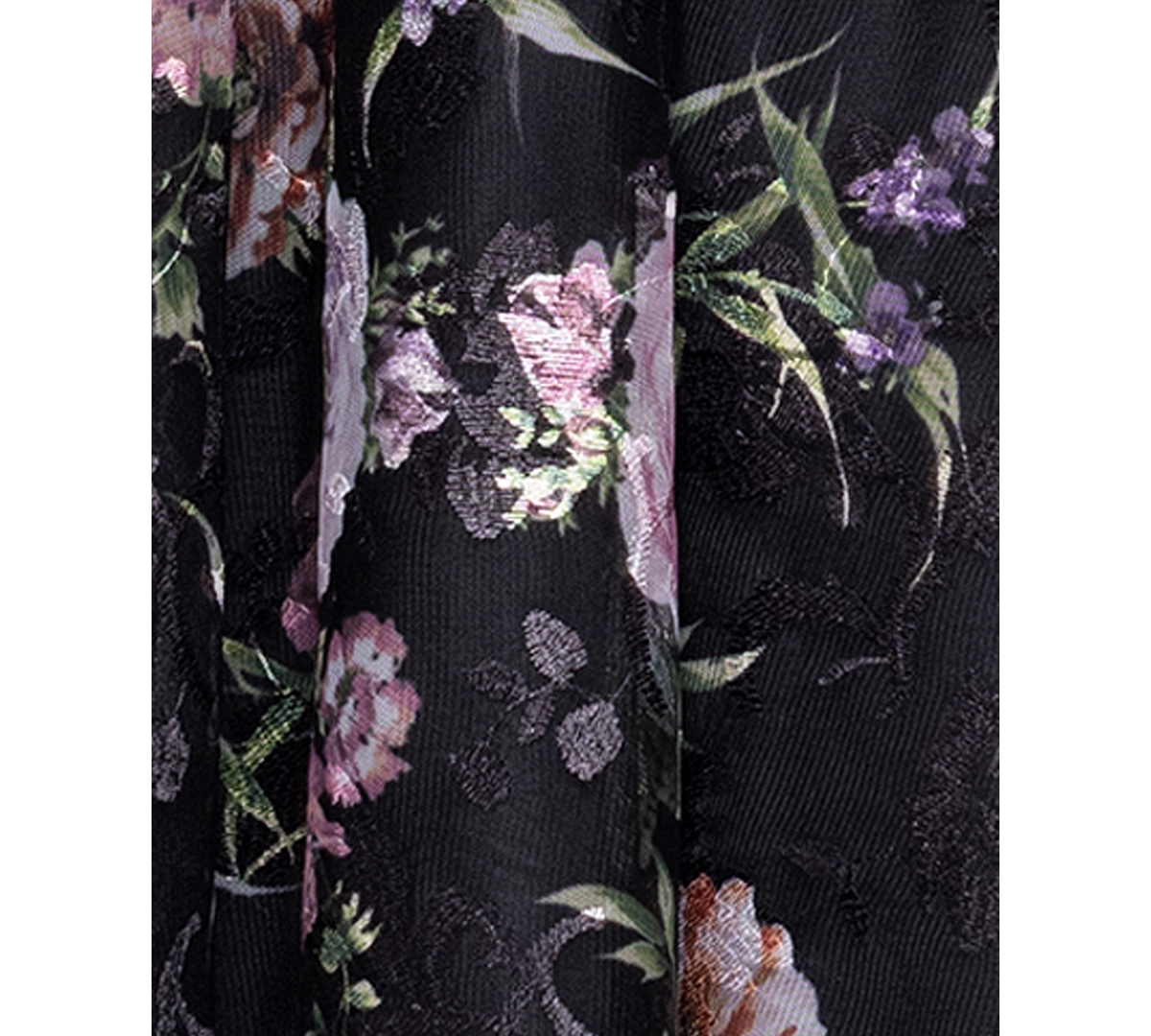 Betsy & Adam Print Embroidered Sleeveless Gown