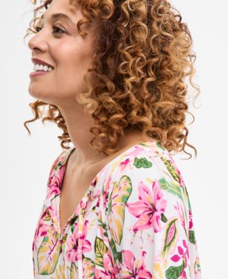 売れ筋商品|||ジェイエムコレクション カットソー トップス レディース Petite Floral-Print Blouson Top, Exclusively at Macy's Magnolia Blossom JM Collection Petite Floral-Print Blouson Top, Exclusively