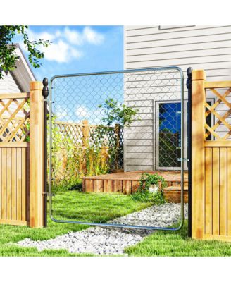 Chain Link Fence Gate, Galvanized Steel Garden Gate,