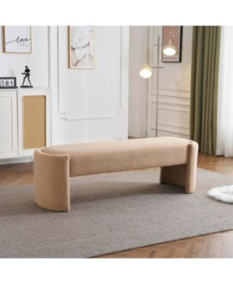 Streamdale Elegant and Simple Long - shaped Ottoman Bench, Light Camel