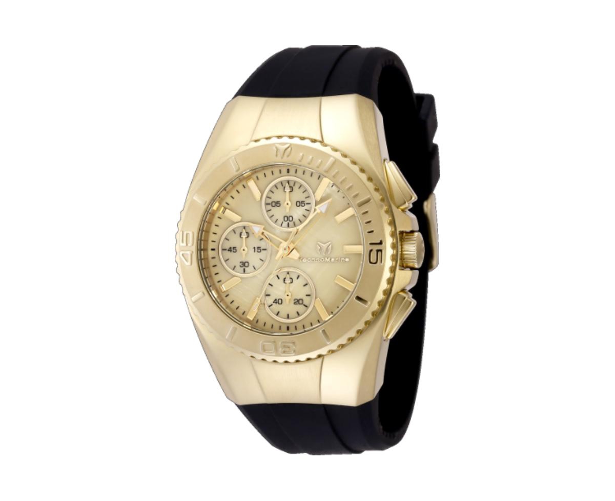 Techomarine Women's Tm-124035 Cruise Original Quartz Chronograph Gold Dial Watch - Black