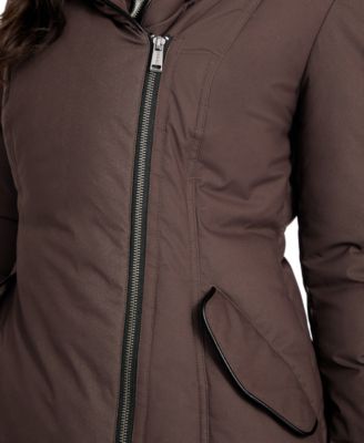 Women's Asymmetric Zip-Front Hooded Puffer Coat