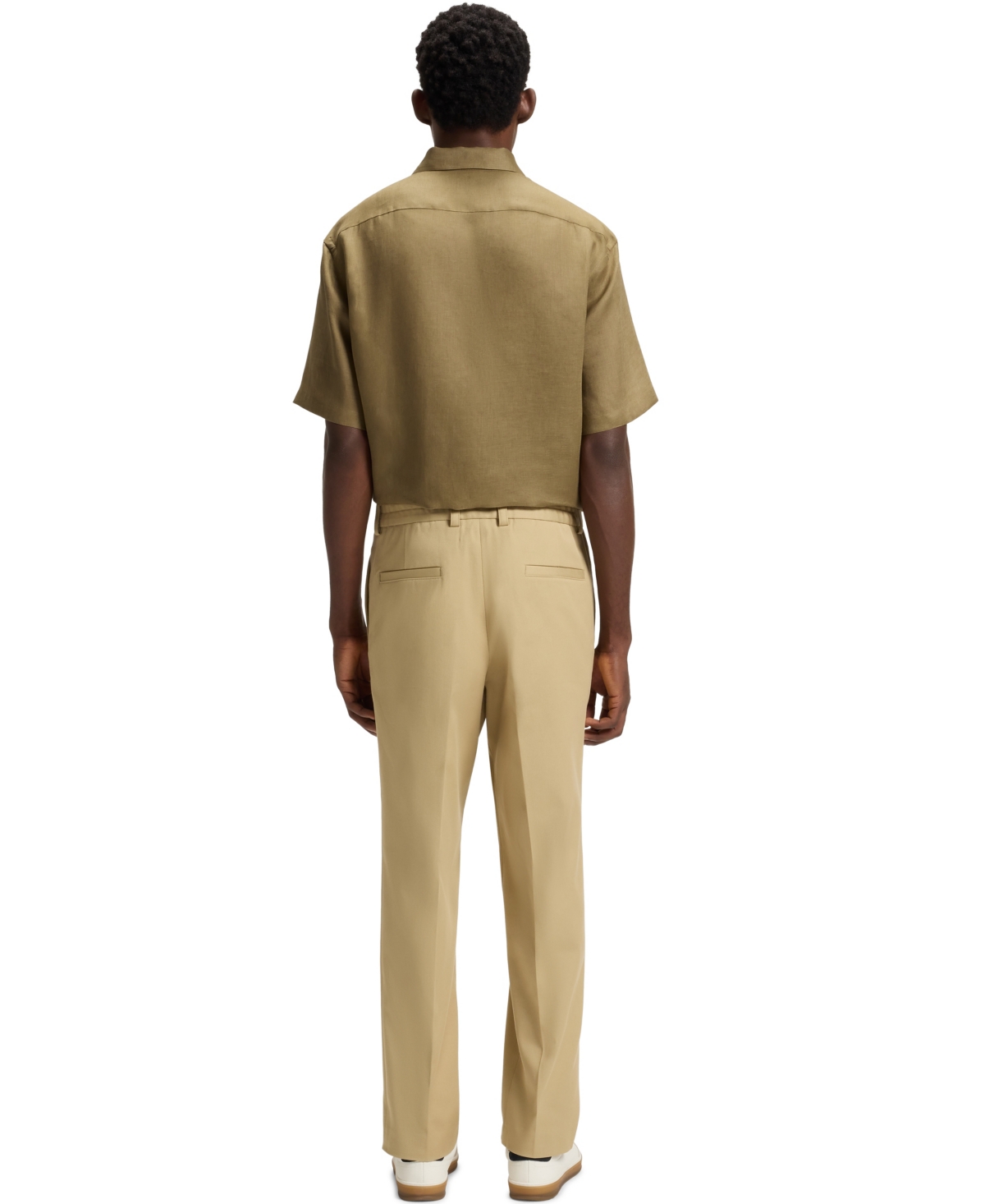 Hugo Boss Oversize-fit Shirt With Print In Nude