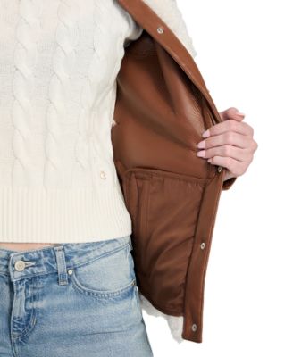 Women's Belted Faux-Shearling Coat