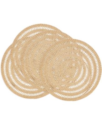 Natural Weave Rattan Placemats, 15" Round